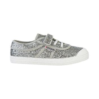 Kawasaki  Glitter Kids Shoe W/Elastic K202586 8889 Silver  Módne tenisky Biela