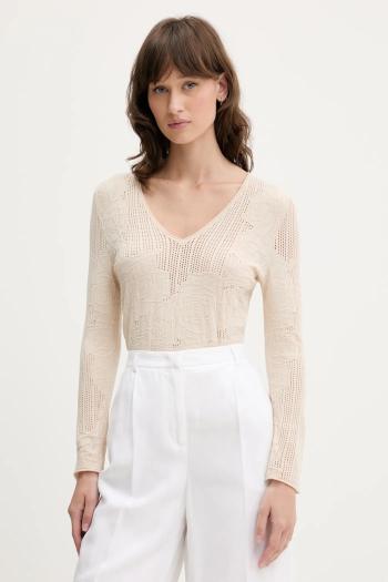 Sveter Blugirl Blumarine dámsky, béžová farba, tenký, RA5011.MS99E