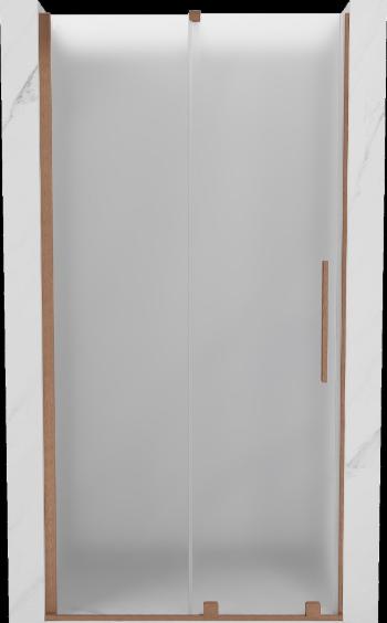MEXEN/S - Velár posuvné sprchové dvere 90 cm, dekor, meď kartáčovaná 871-090-000-31-65