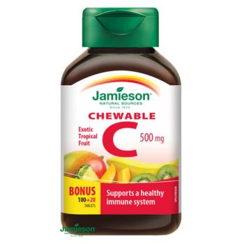 JAMIESON Vitamín C 500 mg tropické ovocie 120 tabliet na cmúľanie