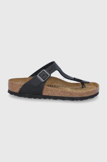 Nubukové šľapky Birkenstock Gizeh čierna farba, 845251