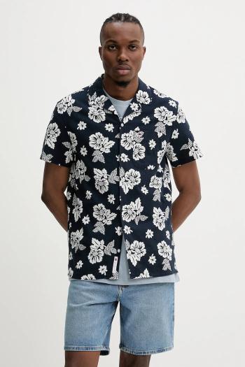 Bavlnená košeľa Tommy Jeans tmavomodrá farba, regular, DM0DM21351