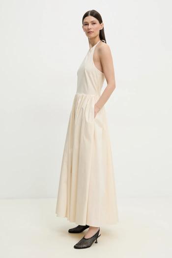 Bavlnené šaty ISABELLE BLANCHE béžová farba, maxi, áčkový strih, IS25SS-A134-T010