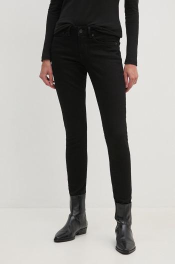 Rifle Pepe Jeans SKINNY JEANS LW dámske, čierna farba, PL204583XG9