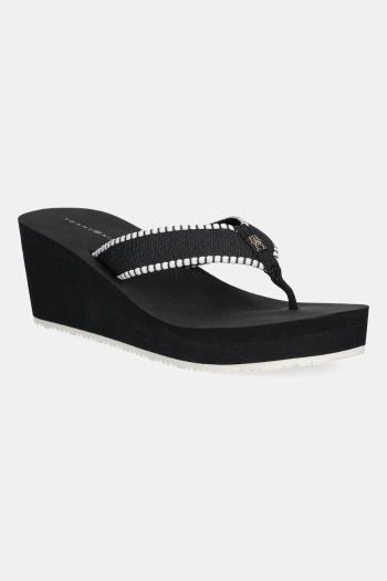 Šľapky Tommy Hilfiger WEDGE BEACH SANDAL tmavomodrá farba, na kline, FW0FW08738