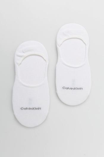 Ponožky Calvin Klein 2-pak dámske, biela farba, 701218771