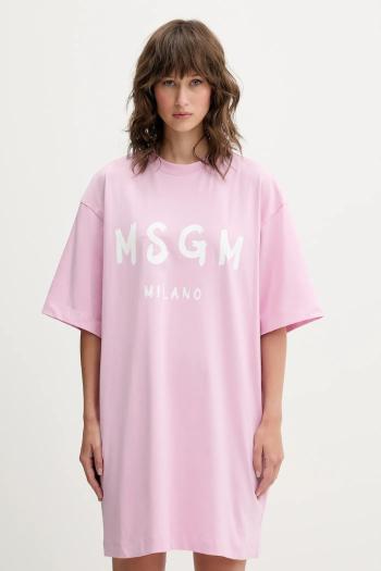 Bavlnené šaty MSGM ružová farba, mini, oversize, 3941MDA510.257798