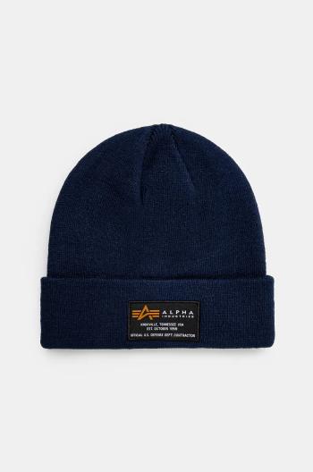 Čiapka Alpha Industries Crew Beanie tmavomodrá farba, 128924