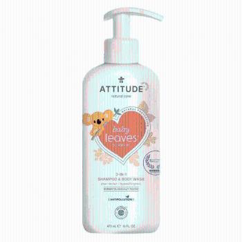 Baby leaves Detské telové mydlo a šampón (2v1) s vôňou Hruškovej šťavy Attitude 473ml
