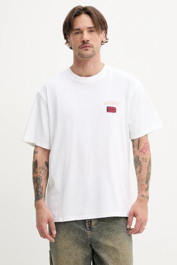 Bavlnené tričko Dickies pánske, biela farba, s potlačou, DK0A4Z8T0WH1