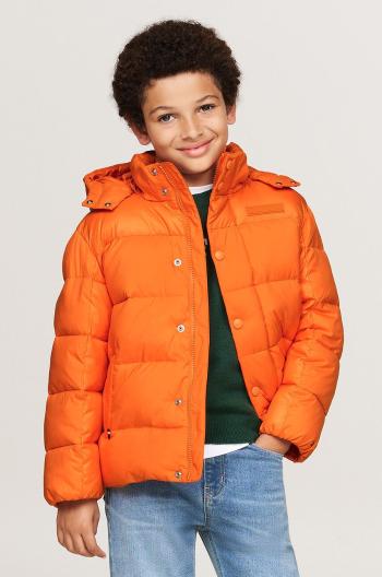 Detská bunda Tommy Hilfiger oranžová farba, KB0KB09207