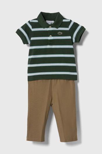 Pyžamo pre bábätká Lacoste zelená farba, vzorované