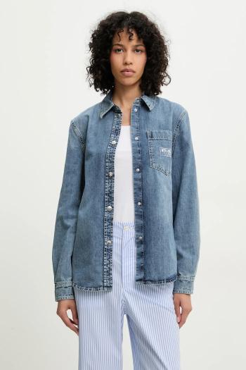 Bavlnená košeľa Moschino Jeans dámska, voľný strih, s klasickým golierom, 0204 3721