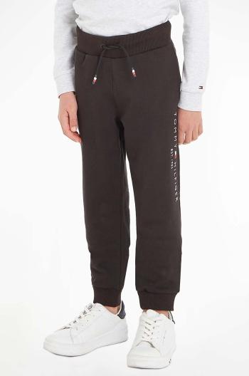 Detské nohavice Tommy Hilfiger čierna farba,s nášivkou, KS0KS00214