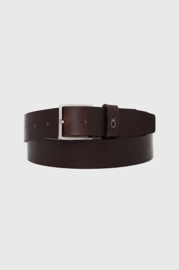 Kožený opasok Calvin Klein pánsky, hnedá farba, K50K510083