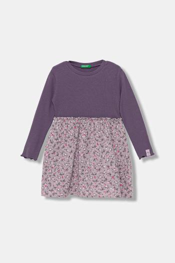 Dievčenské šaty United Colors of Benetton fialová farba, mini, áčkový strih, 434ZGV02I
