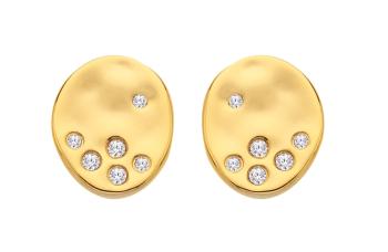 Hot Diamonds Elegantné pozlátené náušnice s diamantmi a topazmi Jac Jossa Soul DE809