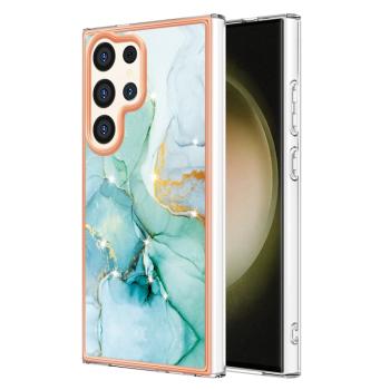 IMD MARBLE Ochranný kryt pre Samsung Galaxy S24 Ultra 5G GREEN