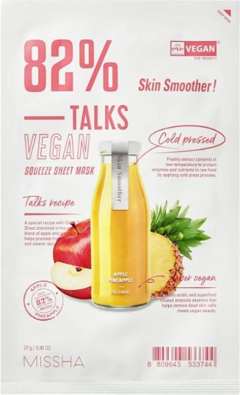 Missha Vegánska pleťová maska Talks Vegan Squeeze Skin Smoother (Sheet Mask) 27 g