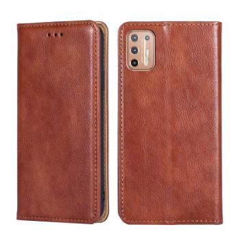 MAGNETIC Zaklápací kryt pre Motorola Moto G9 Plus hnedý
