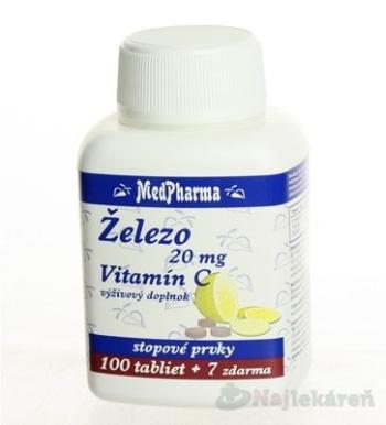 MedPharma ŽELEZO 20MG + Vit. C 100+7 tabliet zadarmo