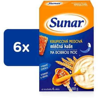 Sunar medová krupicová kaša mliečna na dobrú noc 6× 225 g (8592084409678)