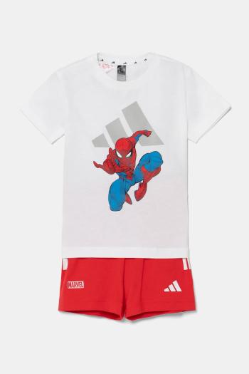 Detská bavlnená súprava adidas MRVL červená farba, JF3629