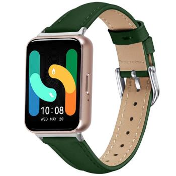 LEATHER Kožený remienok pre Samsung Galaxy Fit3 tmavozelený