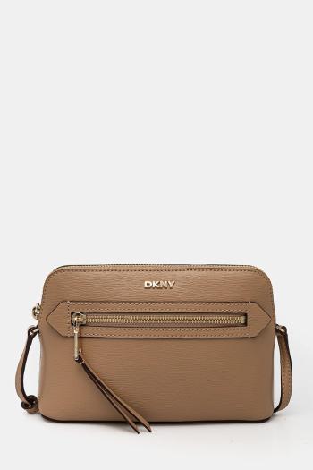 Kožená kabelka Dkny béžová farba, R42EKE17