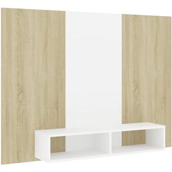 SHUMEE nástenná biela, dub sonoma, 135 × 23,5 × 90 cm (808283)
