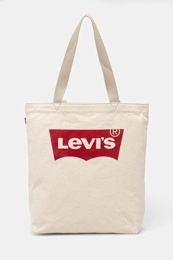 Bavlnená taška Levi's béžová farba