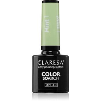 Claresa SoakOff UV/LED Color Mint gélový lak na nechty odtieň 1 5 g