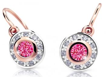 Cutie Jewellery Trblietavé detské bicolor náušnice C2400-10-X-4 fuchsiová