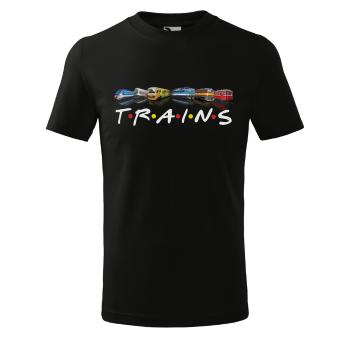 Tričko Trains - detské (Veľkosť: 134, Farba tričká: Čierna)