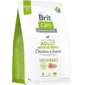 Brit Care Dog Sustainable s kuracím a hmyzom Adult Medium Breed 3 kg (8595602558698)