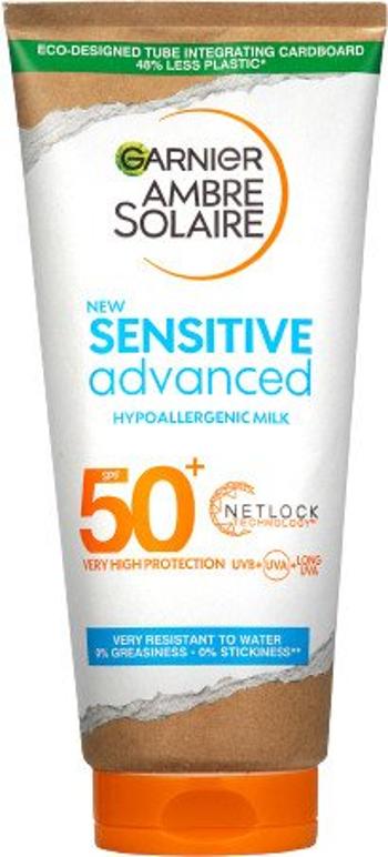 GARNIER Ambre Solaire Sensitive Advanced opaľovacie mlieko, veľmi vysoká ochrana svetlá citlivá pokožka, SPF 50+, 175 ml