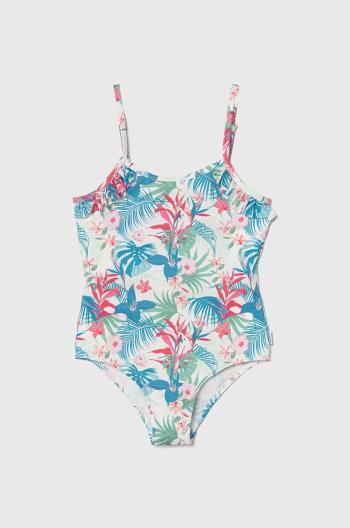Jednodielne detské plavky Pepe Jeans HIBISCUS FRILL SWIMSUIT zelená farba