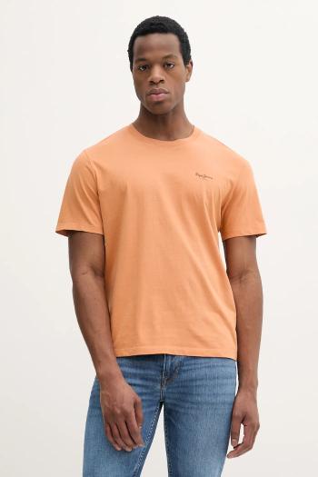 Bavlnené tričko Pepe Jeans JACKO pánske, oranžová farba, jednofarebné, PM508664