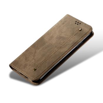 DENIM Peňaženkový kryt pre Motorola Moto G35 5G šedohnedý