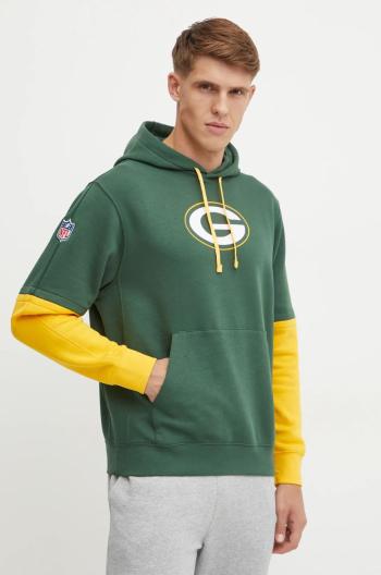 Mikina Nike Green Bay Packers pánska, zelená farba, s kapucňou, vzorovaná, 02F2-063K-7T-87G