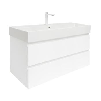 Kúpeľňová skrinka s umývadlom SAT B-Way 99x50x45 cm biela lesk BWAY2100WU2BBI