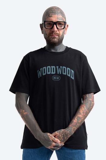 Bavlnené tričko Wood Wood Bobby IVY T-shirt 12135703.2489-GREYMEL, čierna farba, s potlačou