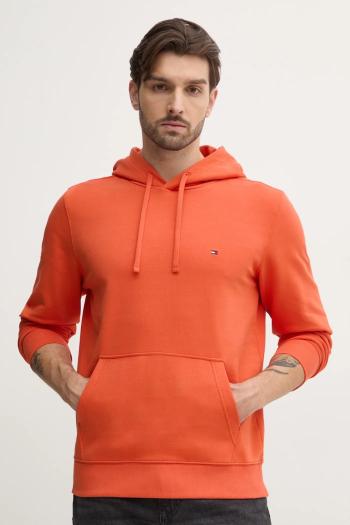 Bavlnená mikina Tommy Hilfiger pánska, čierna farba, s kapucňou, melanžová, MW0MW37235