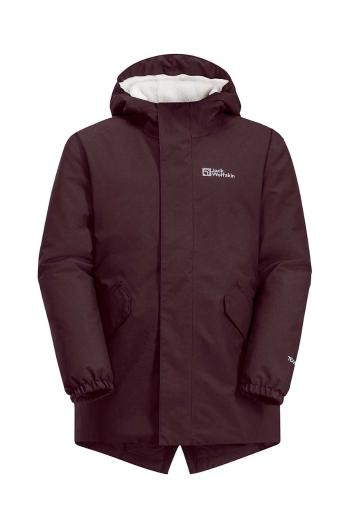 Detská bunda Jack Wolfskin bordová farba, 1609092