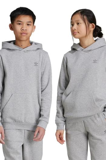 Detská mikina adidas Originals HOODIE šedá farba, s kapucňou, melanžová, IX5285
