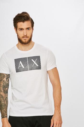 Bavlnené tričko Armani Exchange biela farba, s potlačou, 8NZTCK Z8H4Z