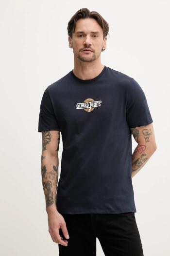 Bavlnené tričko Guess Jeans pánske, tmavomodrá farba, s nášivkou, M5GI23 K8HM0