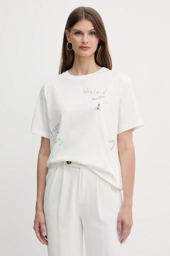 Bavlnené tričko Weekend Max Mara dámske, biela farba, 2525976051600