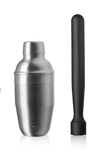 Barmanská súprava Vacu Vin Cocktail Set Basic 3-pak šedá farba