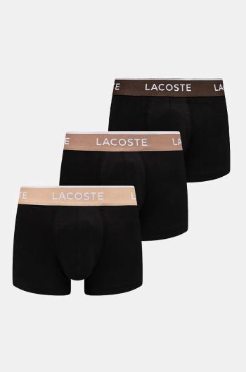 Boxerky Lacoste 3-pak pánske, čierna farba